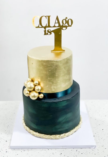 2-tiered Anniversary cake